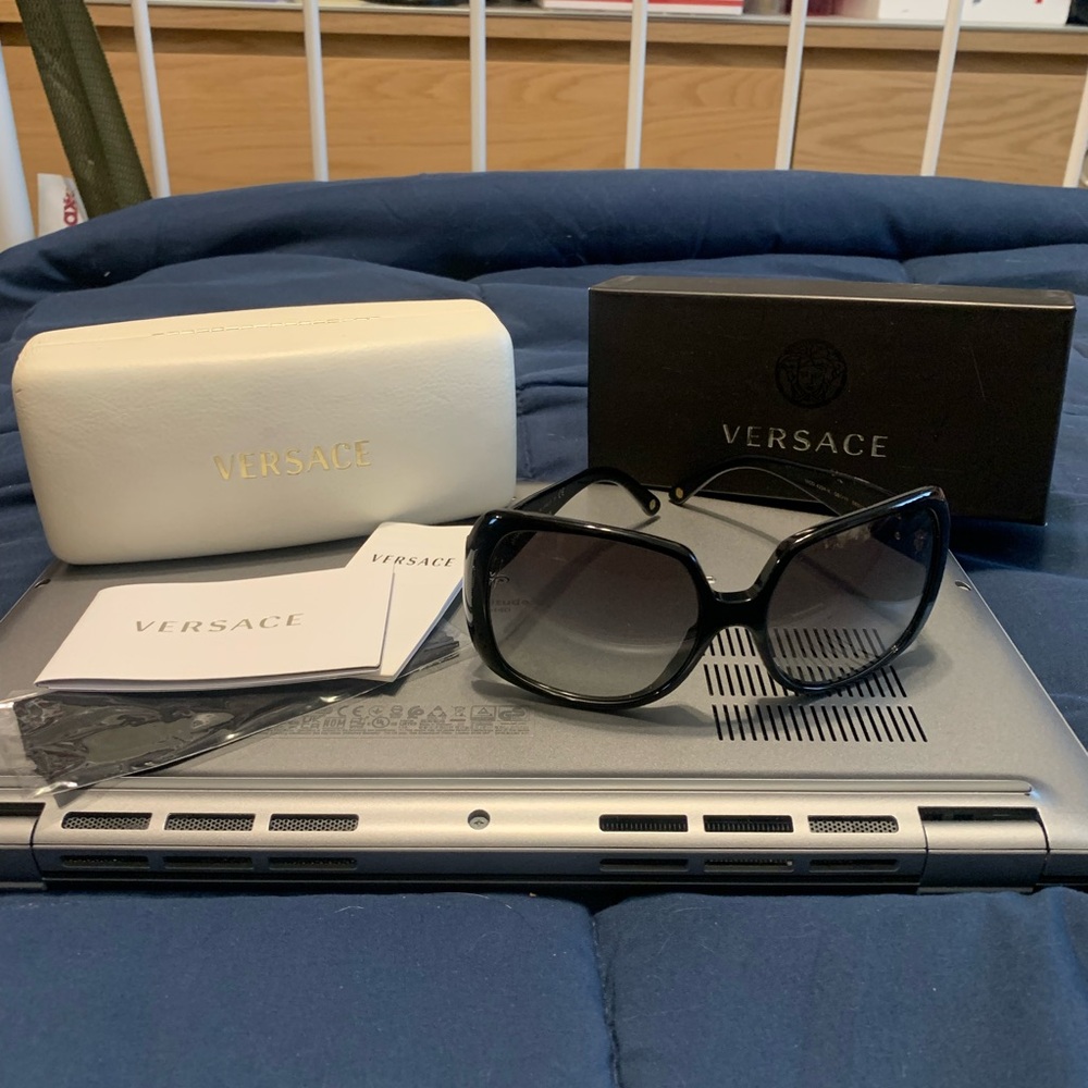 Versace Black Gradient Square Sunglasses - image 1